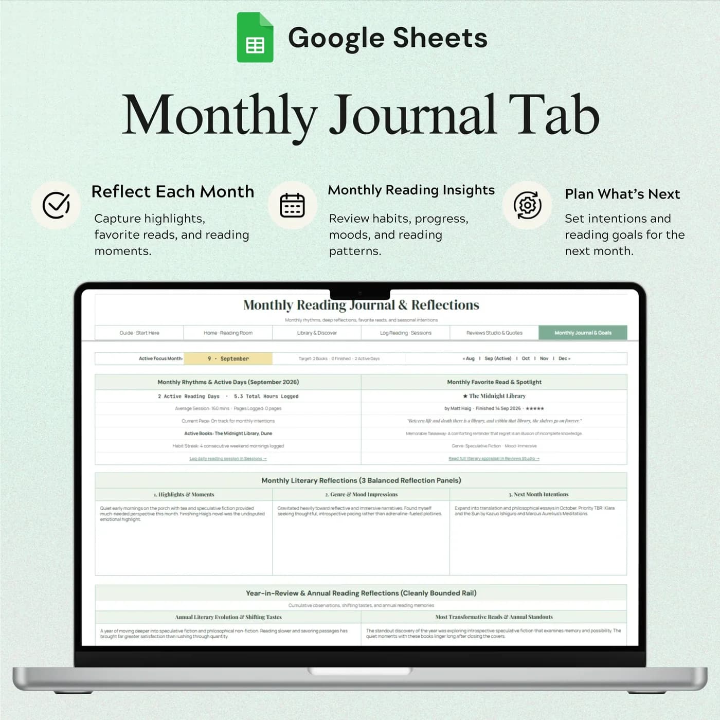 Reading Life Journal, Monthly Reading Journal
