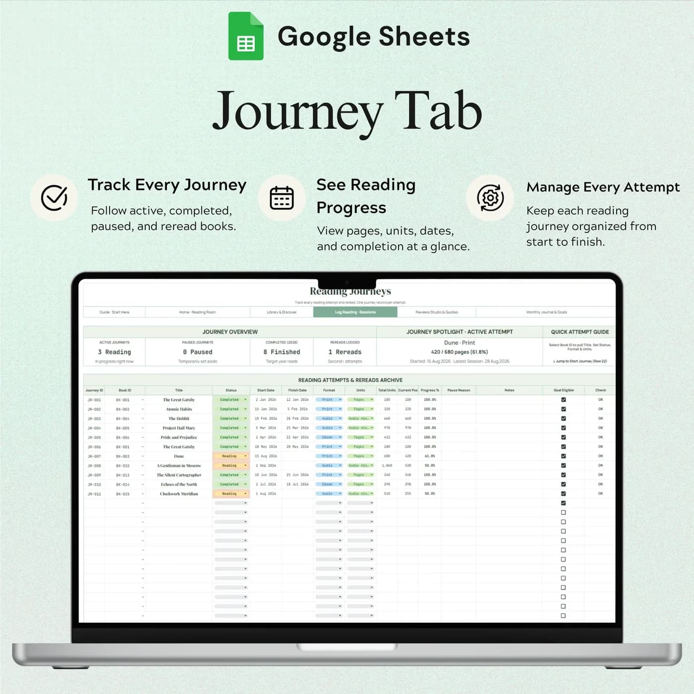 Reading Life Journal, Reading Journey Book Tracker