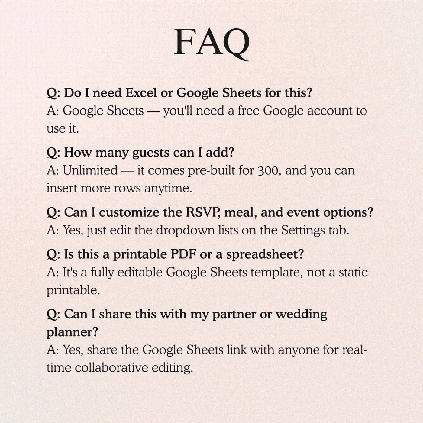 Wedding Guest & RSVP Manager, Questions