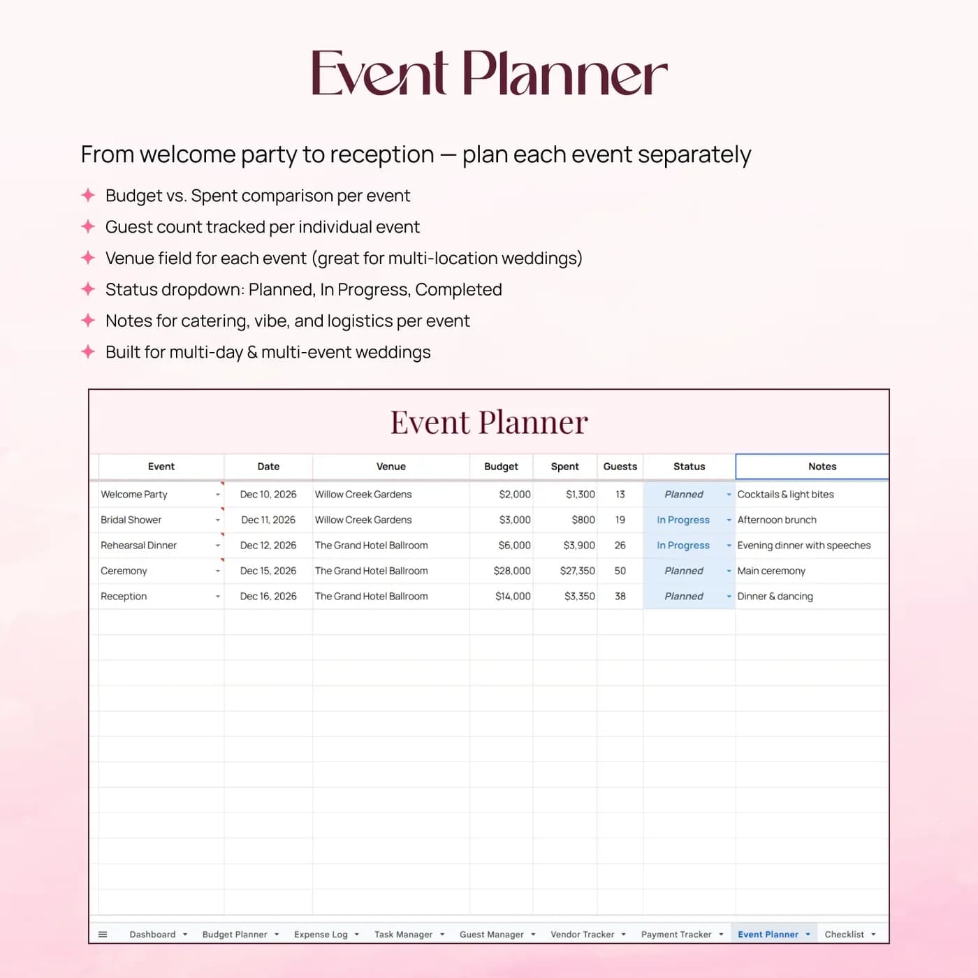 Wedding Planner, Wedding Event Planner
