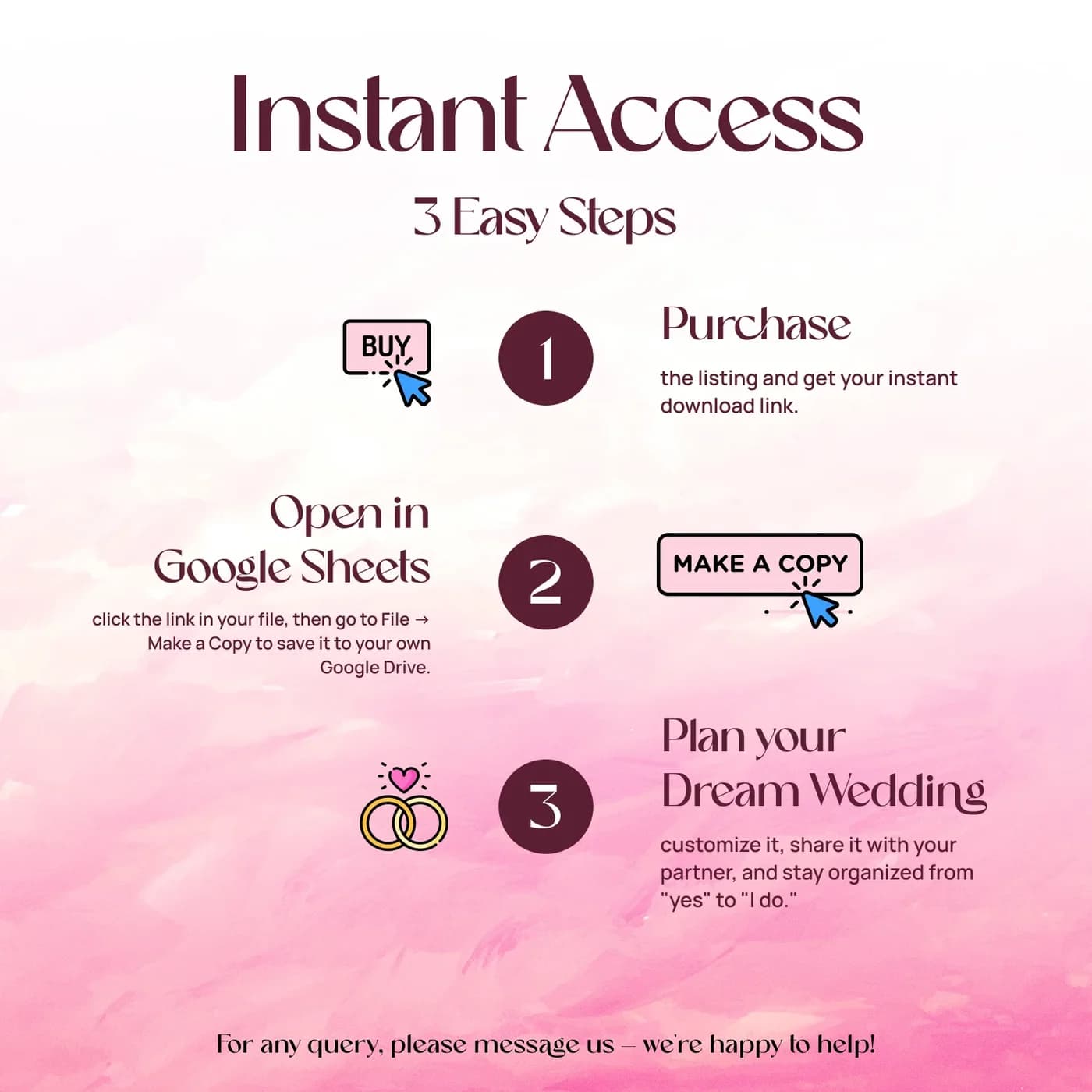Wedding Planner, Instant access