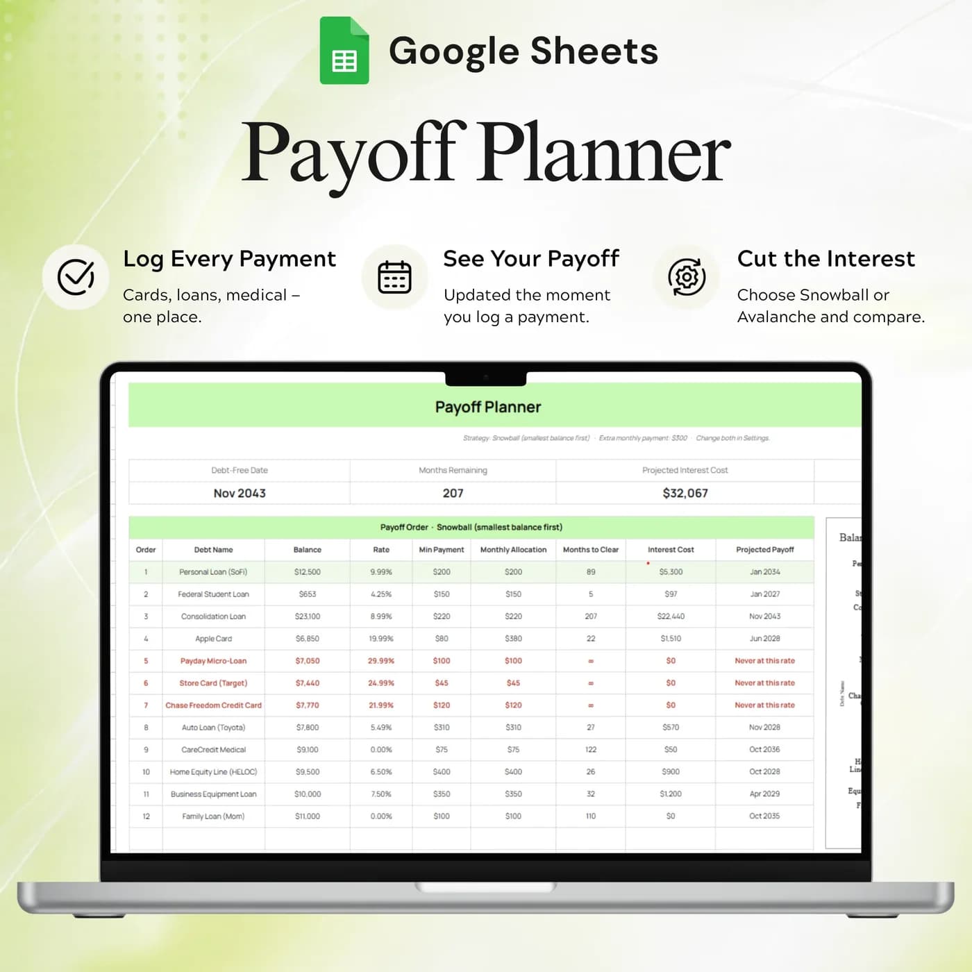 Debt Payoff Tracker, Debt Payoff Planner