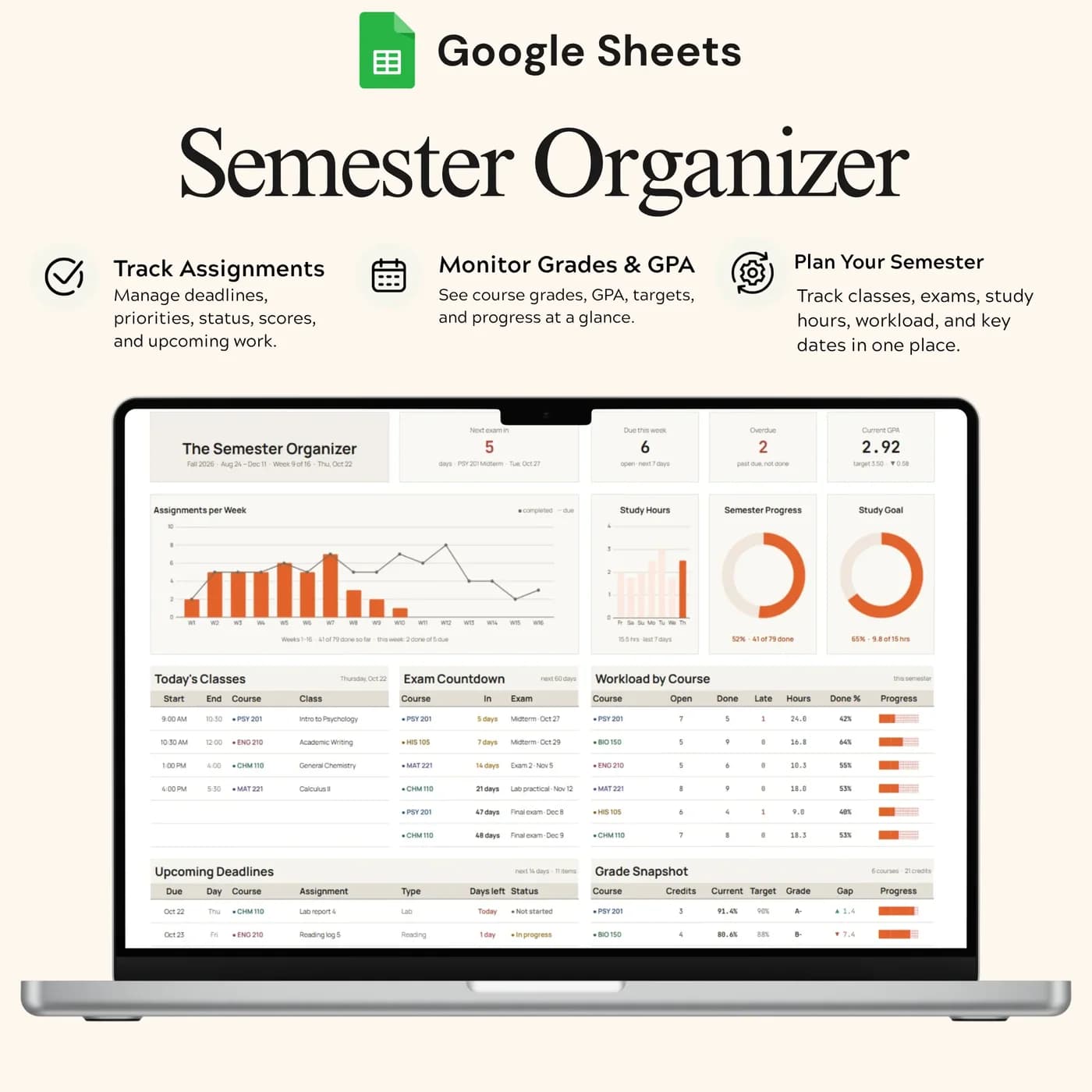 Student Organizer, Semester Planner Organizer